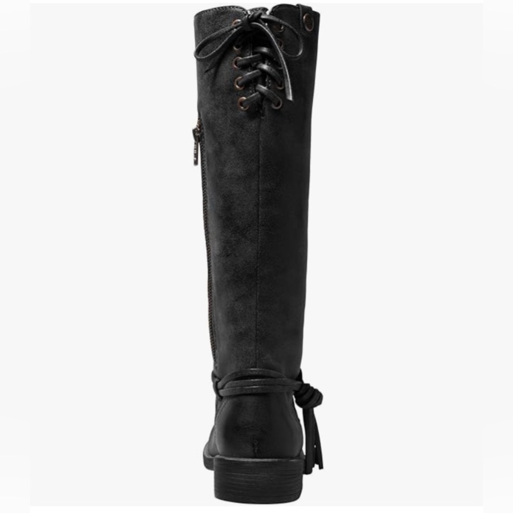 Roxy Women's Rider Motorcycle Distressed Tall Boots Black Shoes 8 - Picture 3 of 15